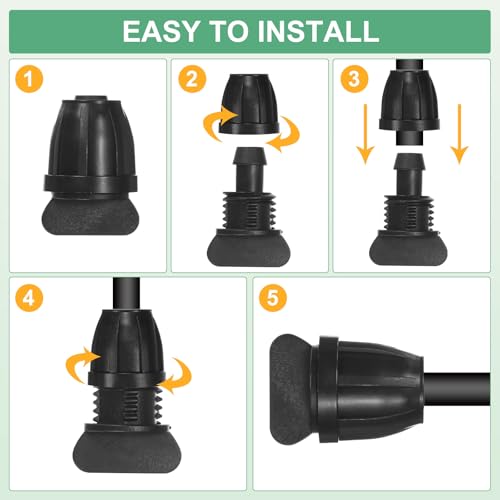 M METERXITY 20-Pack Drip Irrigation Barbed Locking Fittings, 3/8 Inch End Caps Tubing Connector Plastic Coupling for Greenhouse/Aquarium/Garden Watering System, Drip Irrigation Parts