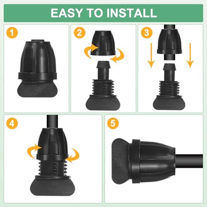 M METERXITY 20-Pack Drip Irrigation Barbed Locking Fittings, 3/8 Inch End Caps Tubing Connector Plastic Coupling for Greenhouse/Aquarium/Garden Watering System, Drip Irrigation Parts
