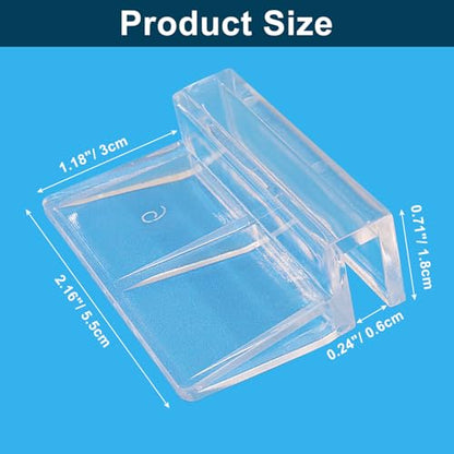 Hordion 20pcs Aquarium Lid Clip, 6mm Clear Acrylic Fish Tank Lid Holder Aquarium Glass Cover Clips for Rimless Aquarium Fish Tank