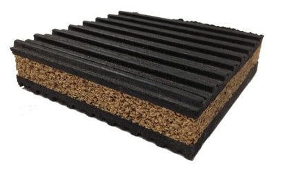 PneumaticPlus Anti Vibration Pads 6" x 6" x 7/8" Rubber/Cork Vibration isolation pads (Pack of 4)