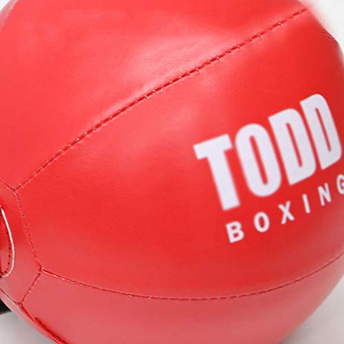 Speed Punch Bag Leather Speed Ball Hanging Boxing Punching Ball, Double End Ball with Boxing Reflex Ball for Gym MMA Boxing Sports Punch Bag - color: Red
