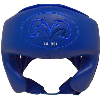 RIVAL Boxing RHG-Guerrero Headgear, Superior Visibility, Lacing Adjustment System, Handcrafted All-Leather Construction, Ergonomic Design - color: Blue, size: X-Large