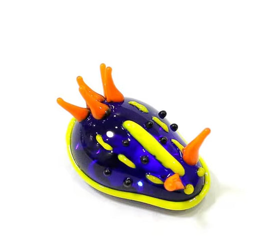 1pcs Mini Marine Glass Aquarium Decor Statue Aplysia Sealife Animal Ornament,2 X 3cm - color: navy blue