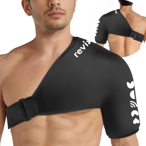 REVIX XL Shoulder Ice Pack Wrap for Rotator Cuff, Solid Gel Cold Sleeve - size: XL, style: Basic