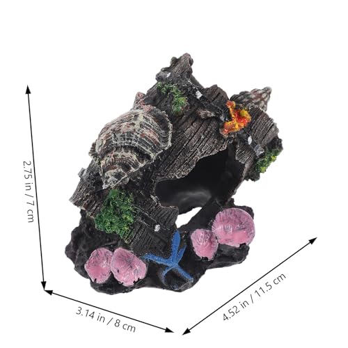 Resin Broken Bucket Fish Tank Ornament Aquarium Hideout Cave Vivid Shrimp Shelter Barrel Sculpture for Freshwater Aquariums