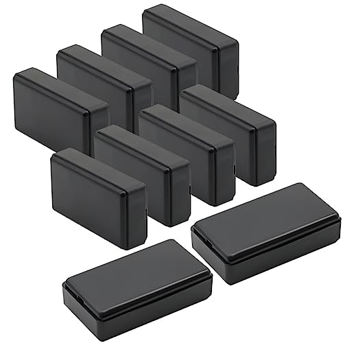 Project Box 10 Pieces ABS Plastic Electrical Project Case Small Junction Box for Electronics Black 2.0 x1.1 x0.6 inch (50 x 28 x 15 mm) - size: 2.0" x1.1" x0.6"(10pc)
