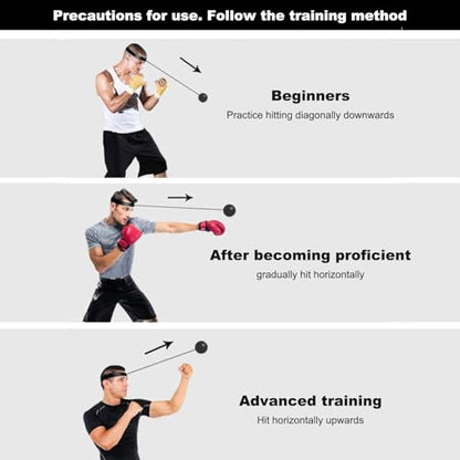 Boxing Reflex Ball, Boxing Ball Headband, Adjustable Head-Mounted Strength Training Boxing Balls Set, Reaction Ball for Adults Kids Gift Courtyard Gym Home Beginners Advancers