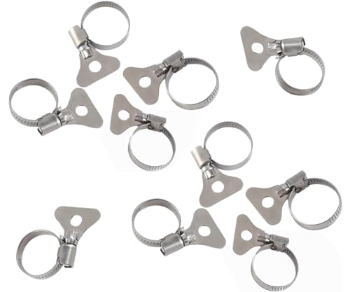 10-Piece Set of 304 Stainless Steel Hose Clamps, Adjustable Spiral Hose Clamps, Key type hose clamps for Plumbing, Automotive, Mechanical and More Applications.(Size:19-29mm【3/4"-1 1/8"】) - size: [Size:19-29mm（0.709-1.26 inches）]
