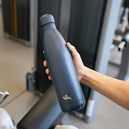 Konokyo 12 oz Insulated Stainless Steel Water Bottle, Navy Blue - color: Navy Blue, size: 12 Ounces