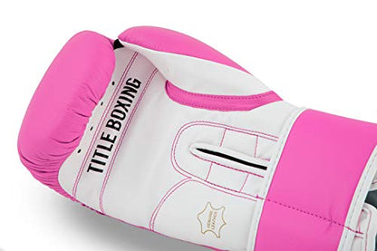 TITLE Boxing Pro Style Leather Training Gloves 3.0 - Boxing Gloves, Boxing Training Gloves, MMA Gloves, Oz Training Gloves, Kickboxing Gloves, Punching Bag Gloves, Sparring Gloves - color: Hot Pink/White, size: 14 oz