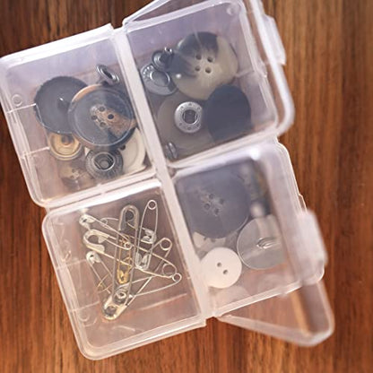 Clear 4 Compartment Plastic Pop Top Storage Organizer