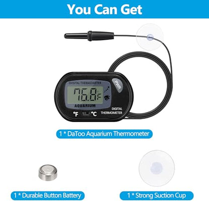 Aquarium Thermometer with Large LCD Display Fahrenheit/Celsius(℉/℃) Fish Tank Thermometer for Aquarium Reptile Terrarium Digital Water Thermometer with Suction Cup - size: 1 Pack