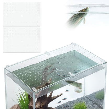 2 Pcs Aquarium Acrylic Fish Tank Lid Covers for 70/75/90/110 Gallon, 48 X18 Glass Cuttable Canopy Top Net, Anti-Jump Net with Clips (Each 22.68 x 16.93 x 0.1in) - size: 23 x 17 Inch