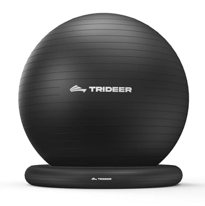 Trideer Exercise Ball Chair – Yoga Ball Chair for Office, Pregnancy & Home - color: Black, size: L(23-26inches/58-65cm)