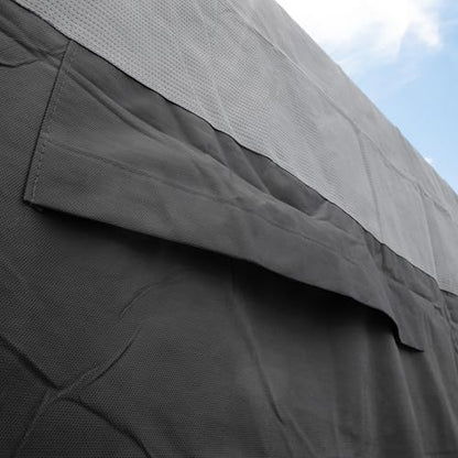 Camco ULTRAGuard 32 to 34-Ft Travel Trailer/Class A RV Cover - Features Zipper Entry Doors & Covered Air Vents - Crafted of Spunbond Polypropylene - Storage Bag for RV Storage & Organization (45733) - size: 32' - 34', style: Class A