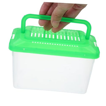 POPETPOP Handheld Pet Storage Box Multi Functional Aquarium for Turtles Hamsters Lizards Portable Transport Container with Excellent Visibility Easy Cleaning for Travel