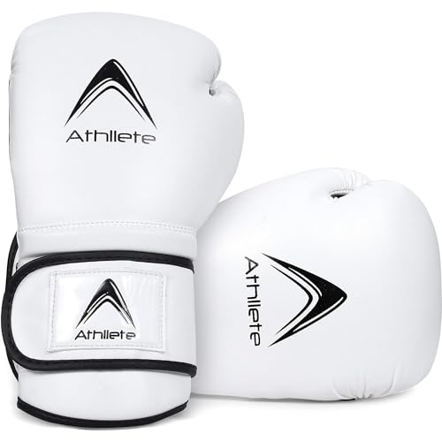 Athllete Durable and Comfortable Boxing Gloves Men and Boxing Gloves Women, Extra Thick Padding for Beginner Boxers and Training Fitness, Ideal for Both Men Boxer and Women Boxer - color: Black/White, size: 12 oz