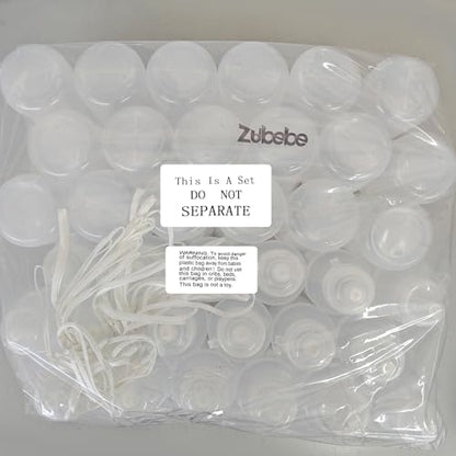 Zubebe 36 Pcs Sports Water Bottles Squeeze Bulk 21 oz | Reusable Plastic Water Bottles with Carry Strap, Back to School Supplies Summer Team Gifts for Students Travel Hiking Cycling - color: Clear White
