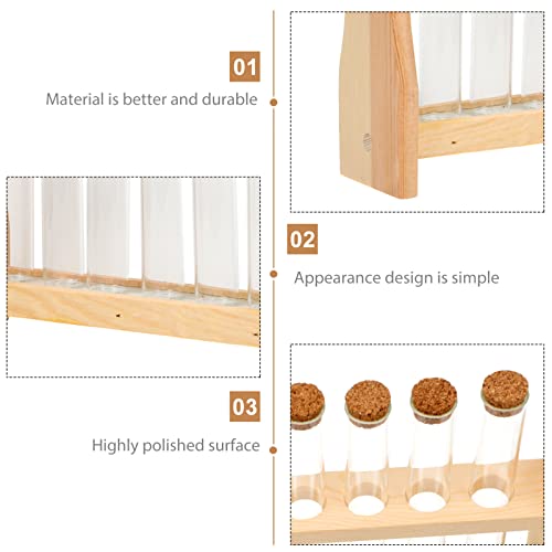 Beaupretty Test Tube Stand Wooden Rack for Perfume Essential Oil Compact Design for