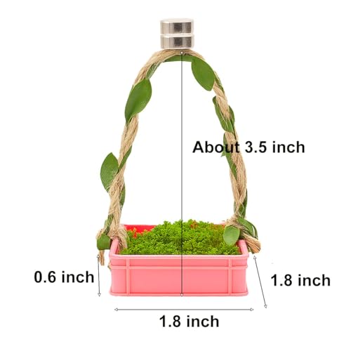 Jumping Spider Enclosure Accessories Jumping Spider Hammock 3 Pcs Set with Artificial Moss and Hemp Rope Accents Habitat Decoration Habitat Decoration Set Climbing Toy for Small Pet