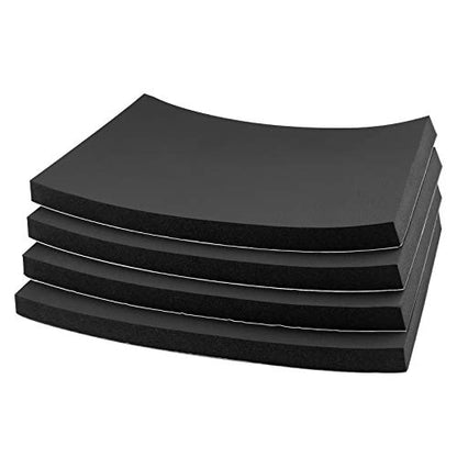 4 Pcs Adhesive Foam Padding, 4/5" Thick X 12''x 8'' Closed Cell Foam Sheets, Self Stick Neoprene Rubber, Anti Vibration Pads, Cushion Padding, Black