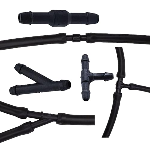 24Pcs Windshield Washer Hose Connector Kit 3-way(T-type) 3-way(Y-type)2-way (I-type) fit for Most Car Windshield Washer Tubing