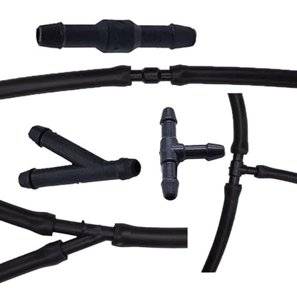 24Pcs Windshield Washer Hose Connector Kit 3-way(T-type) 3-way(Y-type)2-way (I-type) fit for Most Car Windshield Washer Tubing