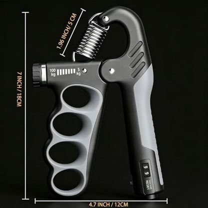 2PCS Adjustable Grip Strength Trainer with Automatic Counter - color: Grey
