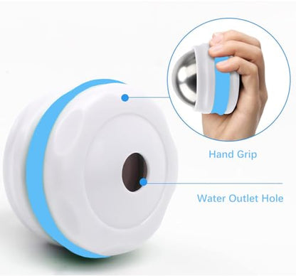 Cold Massage Roller Ball, Stainless Steel Massage Ball for Cold & Heat Therapy Relief, Ice Ball Roller for Muscles Deep Tissue, Free Rolling Removable Gel Ball for Pain Relief - color: White