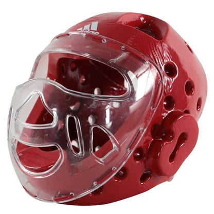 adidas Martial Arts Taekwondo Headgear with Face Shield - color: Red, size: Large