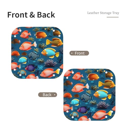 Submarine Reef Fish Leather Storage Tray Small Stylish and Personalized Small Items and Cosmetics Organizer