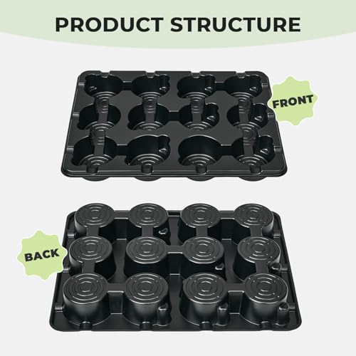 4 Inch Seed Starting Trays 10 Pack, 12-Cell Seedling Starter Trays for Indoor Outdoor Growing, Plant Starter Germination Trays for Pots Seedlings 4" Opening Compatible Pots - size: 4 Inch, style: 10 Pack Seed Starter Tray