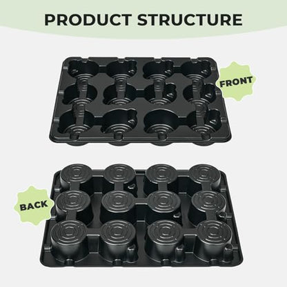 4 Inch Seed Starting Trays 10 Pack, 12-Cell Seedling Starter Trays for Indoor Outdoor Growing, Plant Starter Germination Trays for Pots Seedlings 4" Opening Compatible Pots - size: 4 Inch, style: 10 Pack Seed Starter Tray