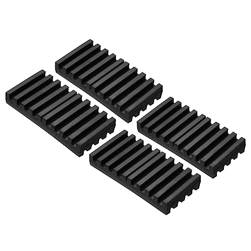 PATIKIL Rubber Anti-Vibration Pads, 4 Pcs Vibration Isolation Mats 4" x 2" x 0.6" for HVAC, Air Conditioner, Air Compressor, Washer, Dryer, Black