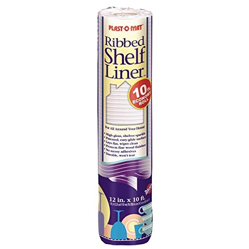 Warp's Plast-O-Mat 10 ft. L x 12 in. W White Non Adhesive Ribbed Shelf Liner