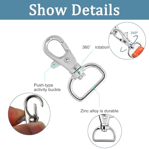 Hysagtek 60 Pcs Purse Hardware for Bag Making - Swivel Snap Hooks, D Ring, Slide Buckle, Bag Hardware Supplies for Handbag Fasteners, Strap, Backpack DIY Craft Accessories, 1 Inch, Silver - color: Silver