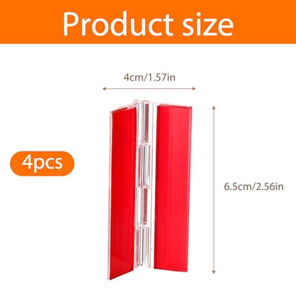 Thinp 4 Pcs Self Adhesive Clear Plastic Hinges, 65x40mm Acrylic Hinge-Transparent Folding Plastic Hinges for Crafts Aquarium Lid Cabinet Furniture Display Stand