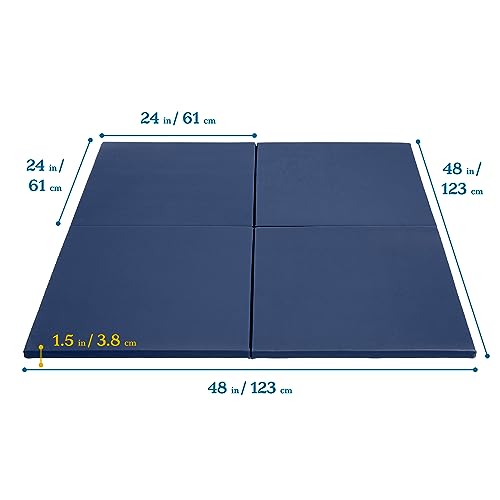 ECR4Kids SoftZone Play Patch Activity Mat Squares, 4-Pack, Navy - color: Navy