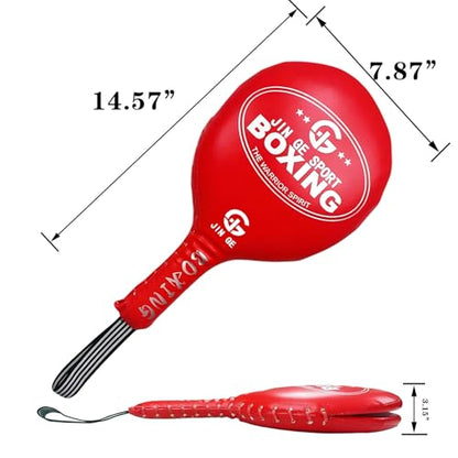 Boxing Paddles, Boxing Pads, Two-Panel Target, Louder Impact Sound - color: RED