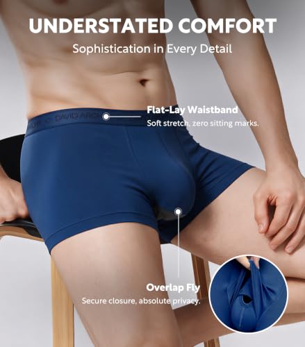 DAVID ARCHY Men's Underwear Modal Boxer Briefs Trunks Multi-Pack - color: A3, Black/Charcoal/Navy/Army Green - 3.5" in 4 Pack, size: XX-Large