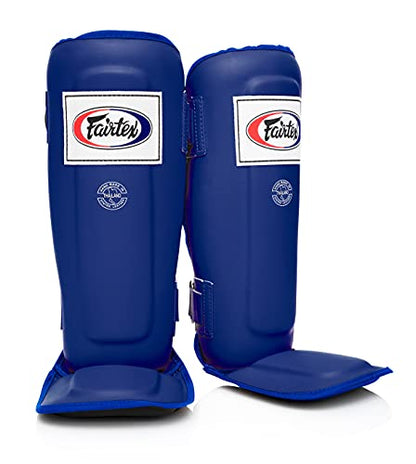Fairtex SP3 Lightweight Shin Guards, Muay Thai MMA Avoid Shin Splints Gear - color: Blue, size: Large