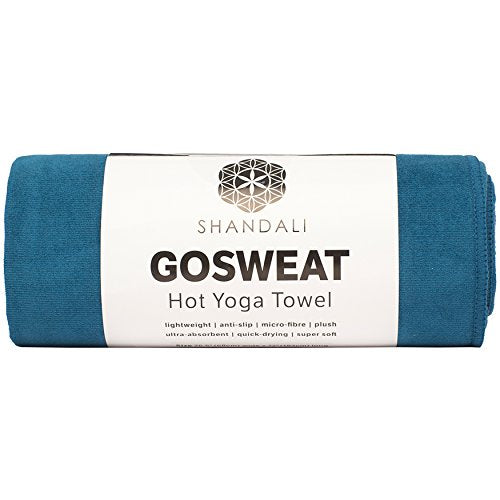GoSweat Non-Slip Hot Yoga Towel with Super-Absorbent Soft Suede Microfiber in Many Colors, for Bikram Pilates and Yoga Mats. - color: Evening Blue, size: 72.00" x 26.50"
