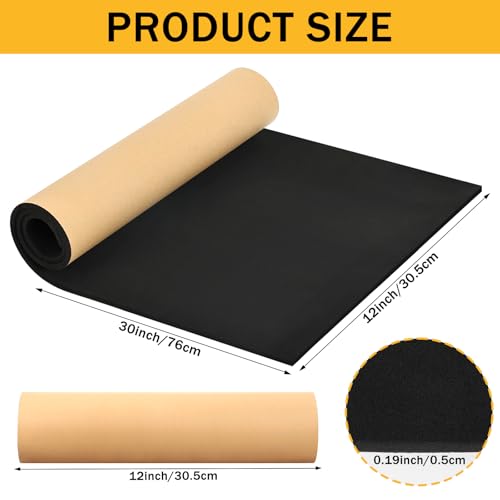 30 x 12 Inch Aquarium Fish Self Leveling Mat 5mm Neoprene Non-Slip Shockproof Fish Tank Pad for Under Tank with Adhesive Shockproof Waterproof with Easy to Cut Edges