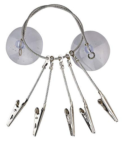 5-Piece Mini 1" (2.5 cm) Clips | Drying, Organizing, Crafting, Cooking | Strong 2½" (6.4 cm) Cables | Dual Suction Cups
