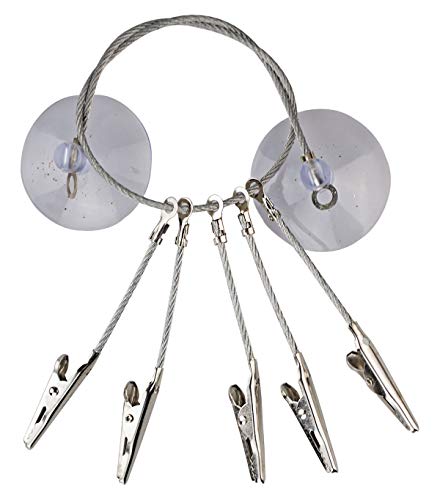 5-Piece Mini 1" (2.5 cm) Clips | Drying, Organizing, Crafting, Cooking | Strong 2½" (6.4 cm) Cables | Dual Suction Cups