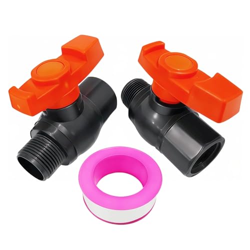 1 inch PVC Ball Valves(2-Pack),1" Female x Male Threaded PVC Shut Off Valve,PVC Valve 1 inch for Water Project, Swiming Pool, Sewage Pump, Irrigation System
