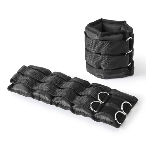 Amazon Basics Adjustable Ankle Weights for Men & Women, for Workouts, Resistance Training, Walking, Black - style: 5 Pound Set (2.5 Pounds Each)