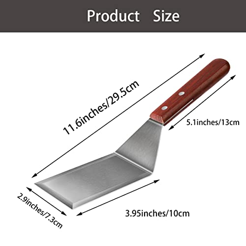 Metal Spatula for Cast Iron Skillet Grill Stainless Steel Spatula for Burger, Fish Turner Griddle Spatula, Spachulas Egg Flipper, Flat Top Metal Spatula for Cooking BBQ
