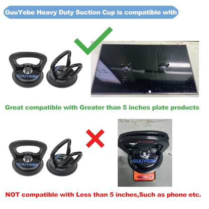 Heavy Duty Suction Cup, Vacuum Suction Cups for TV LED LCD Glass Mirror Screen Panel Granite Tiles and Compatible with Dent Puller to car Repairs Lifting Handle Removal Tool 2 Pack