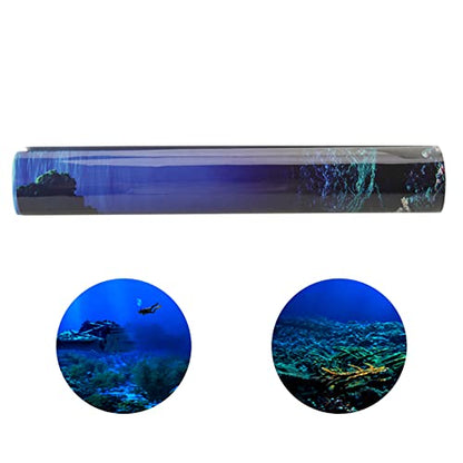 FILFEEL Aquarium Background Fish Decorations Pictures 3D Effect PVC Adhesive Poster Underwater World Backdrop Decoration Paper Cling Decals Sticker (122 x 61cm)